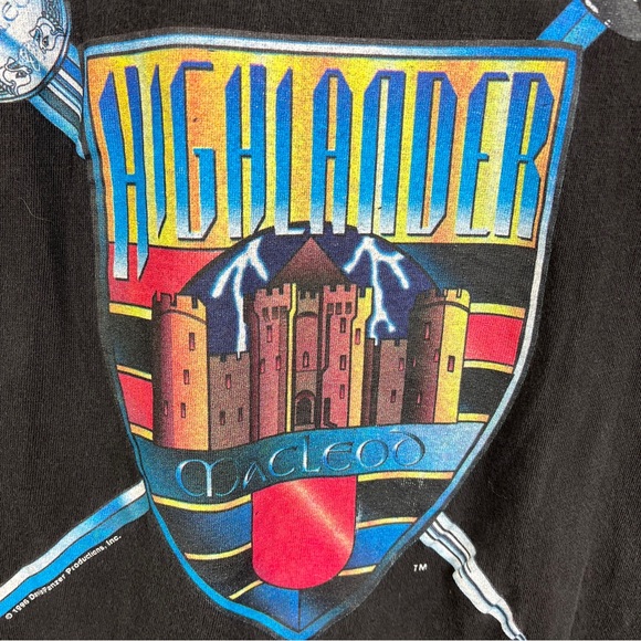 1996 Vintage Highlander TShirt There Can Only Be One Movie Tv Promo USA Fit Lrg - Picture 8 of 15